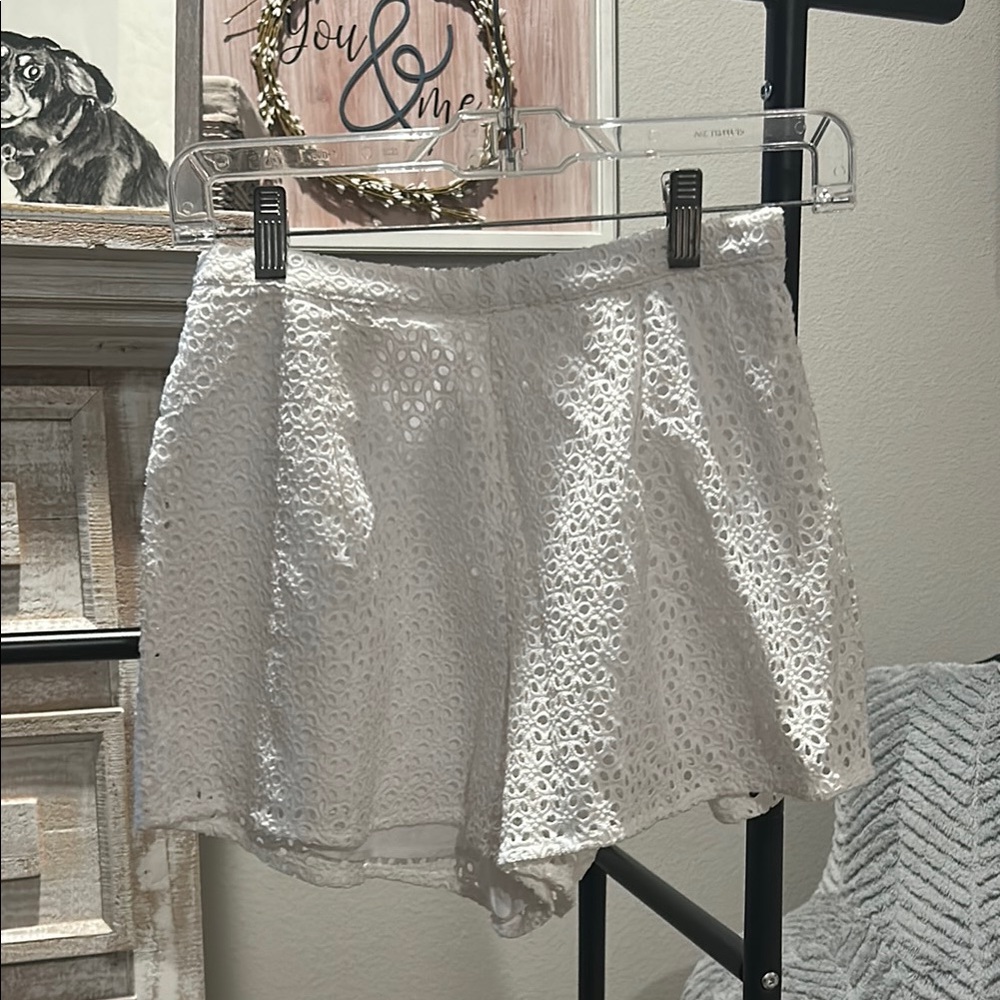 White Shorts with Elegant Textured Design